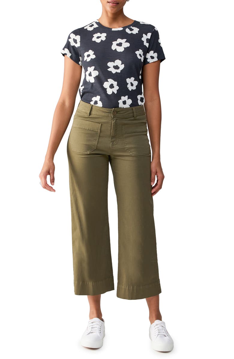 Sanctuary The Marine Crop Wide Leg Pants, Alternate, color, Burnt Oliv