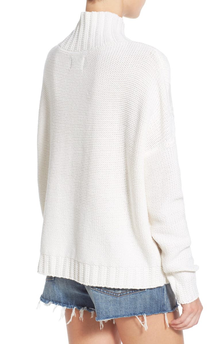 Rhythm 'Yacht' Cable Knit Turtleneck Sweater, Alternate, color, 