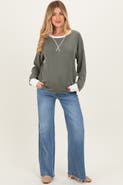PinkBlush Distressed Relaxed Wide Leg Maternity Jeans