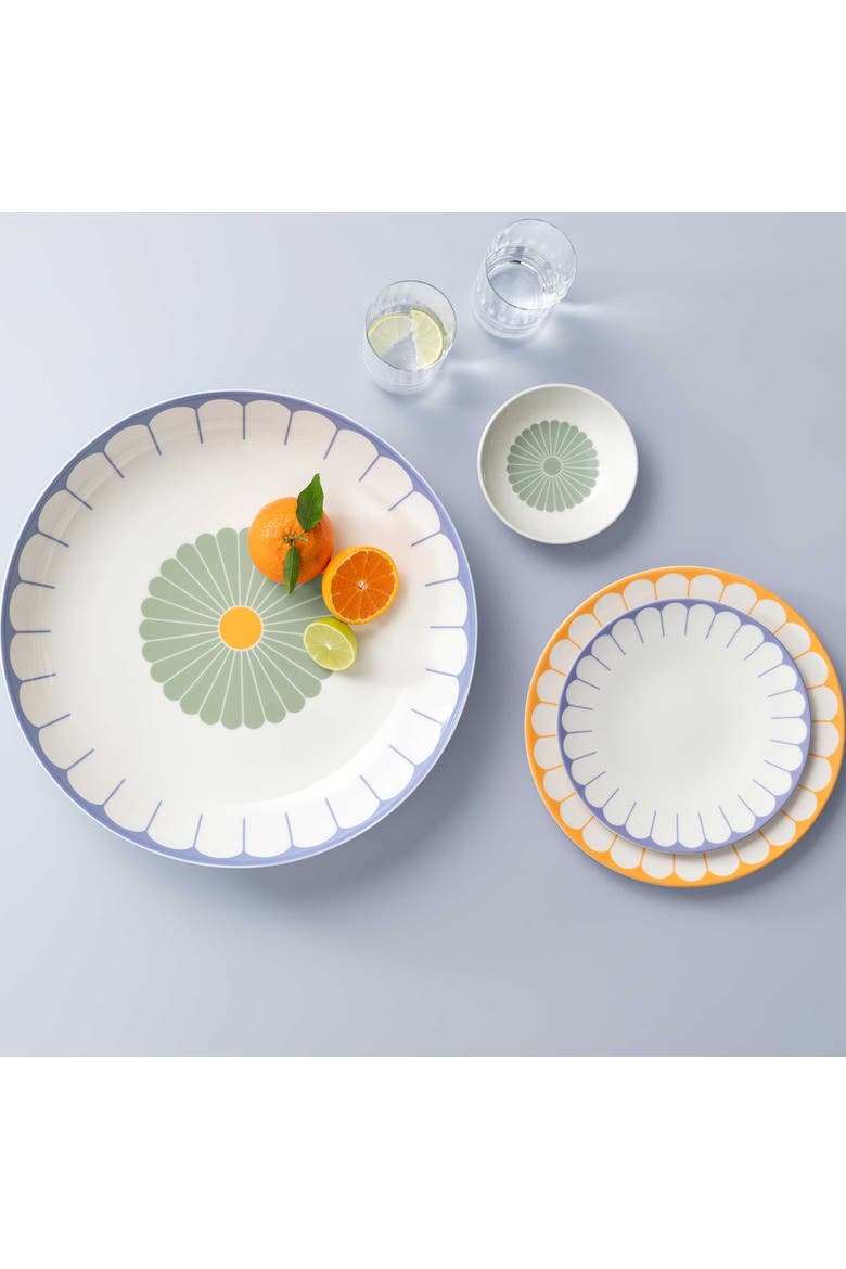 Fleur Couleur Low Serving Bowl, Alternate, color, Green