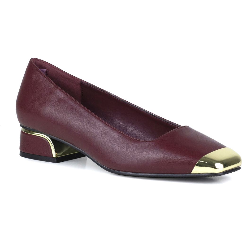 Ninety Union Eagle Tipped Square Toe Pump In Burgundy