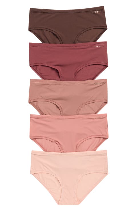 5-Pack Lightweight Nylon Blend Hipster Panties