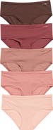 Danskin 5-Pack Lightweight Nylon Blend Hipster Panties