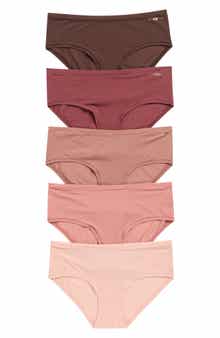 Danskin 5-Pack Lightweight Nylon Blend Hipster Panties