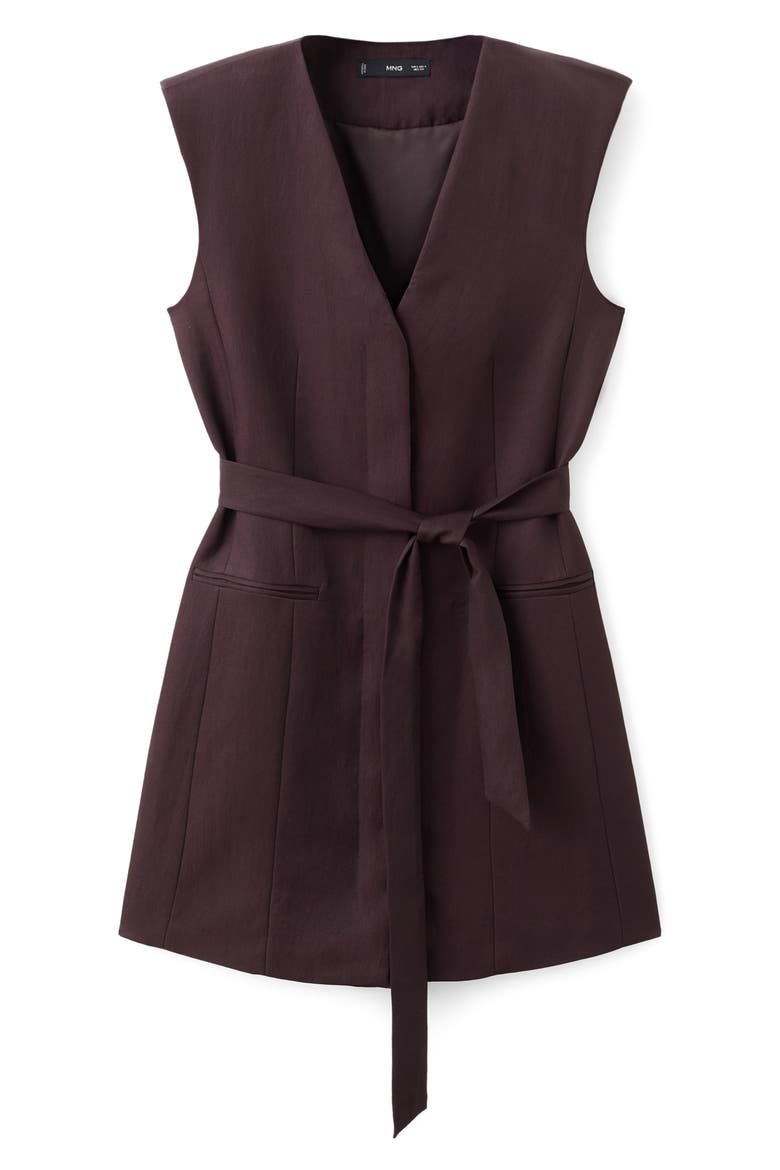Belted Vest Minidress, Alternate, color, BURGUNDY