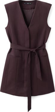 MANGO Belted Vest Minidress