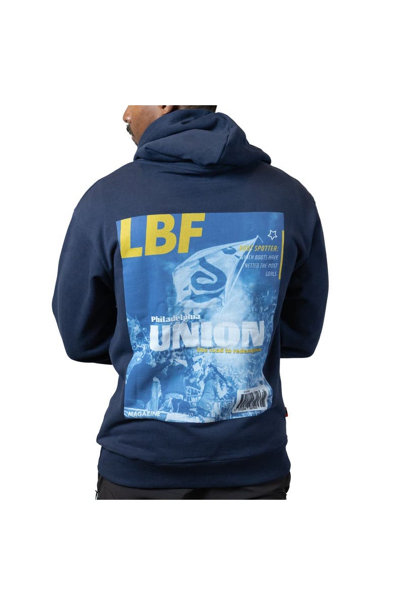 Live Breathe Futbol Men's Navy Live Breathe Futbol x Philadelphia Union Magazine Pullover Hoodie, Alternate, color, Navy