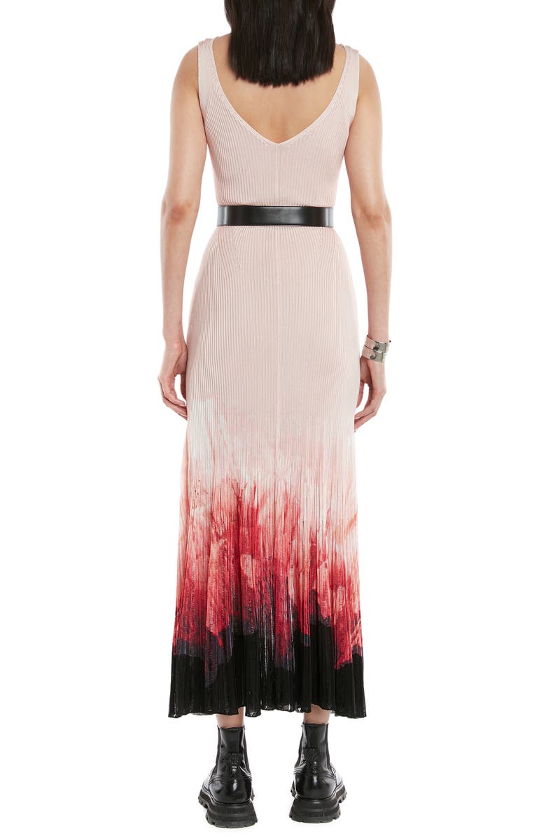 McQueen Anemone Print Rib Sweater Dress, Alternate, color,