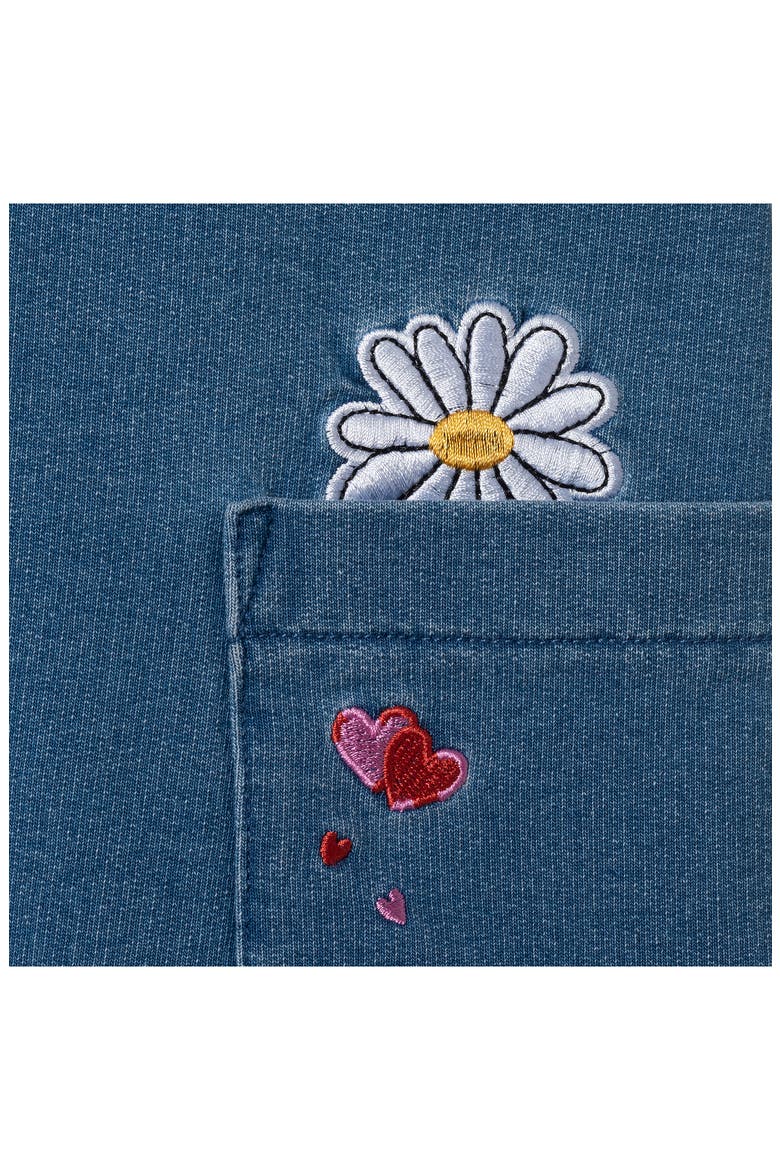 Kids' Embroidered Denim Jumper & Tee Set, Alternate, color, BLUE DENIM