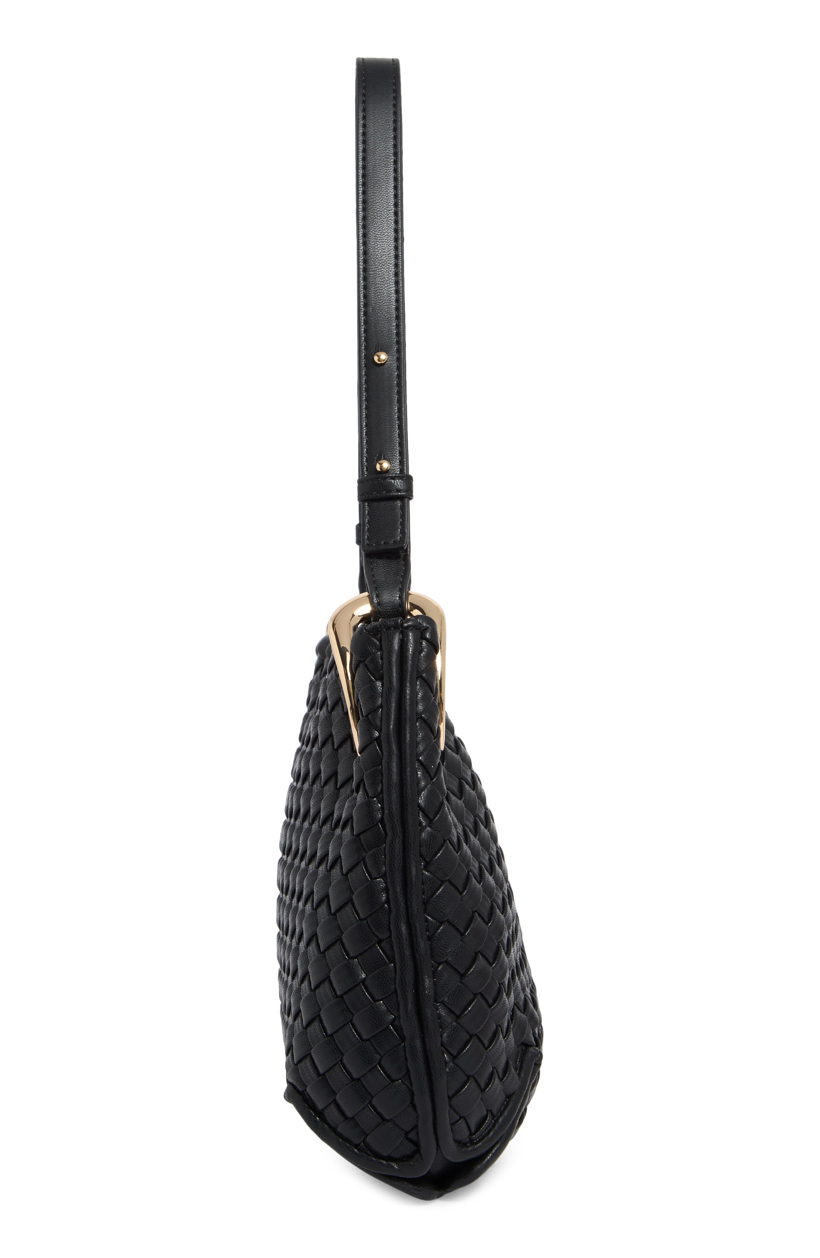 URBAN EXPRESSIONS HANDBAGS Woven Hobo Shoulder Bag, Alternate, color, Black