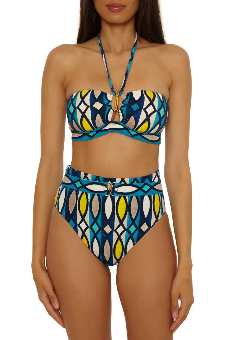 Paros Banded Bandeau Bikini Top, Alternate, color, MULTI