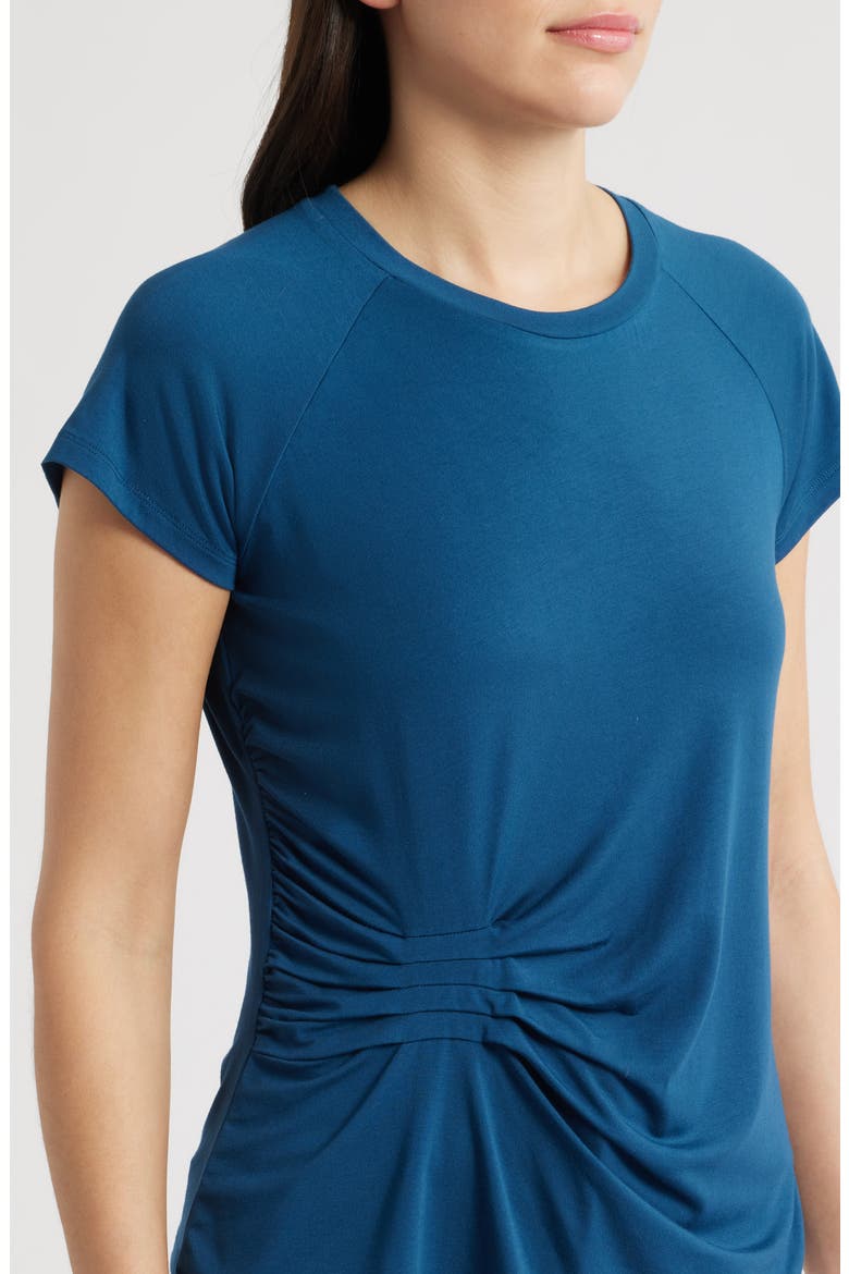 Draped Crewneck T-Shirt, Alternate, color, BLUE OPAL