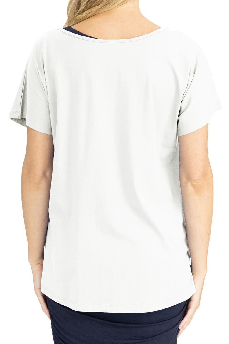 Tie Front Maternity/Nursing T-Shirt, Alternate, color, WHITE