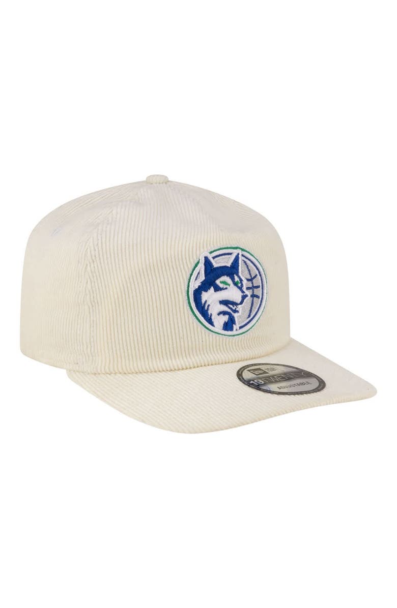 New Era Men's New Era  White Minnesota Timberwolves 19TWENTY 80s Chrome Corduroy Adjustable Hat, Alternate, color, White
