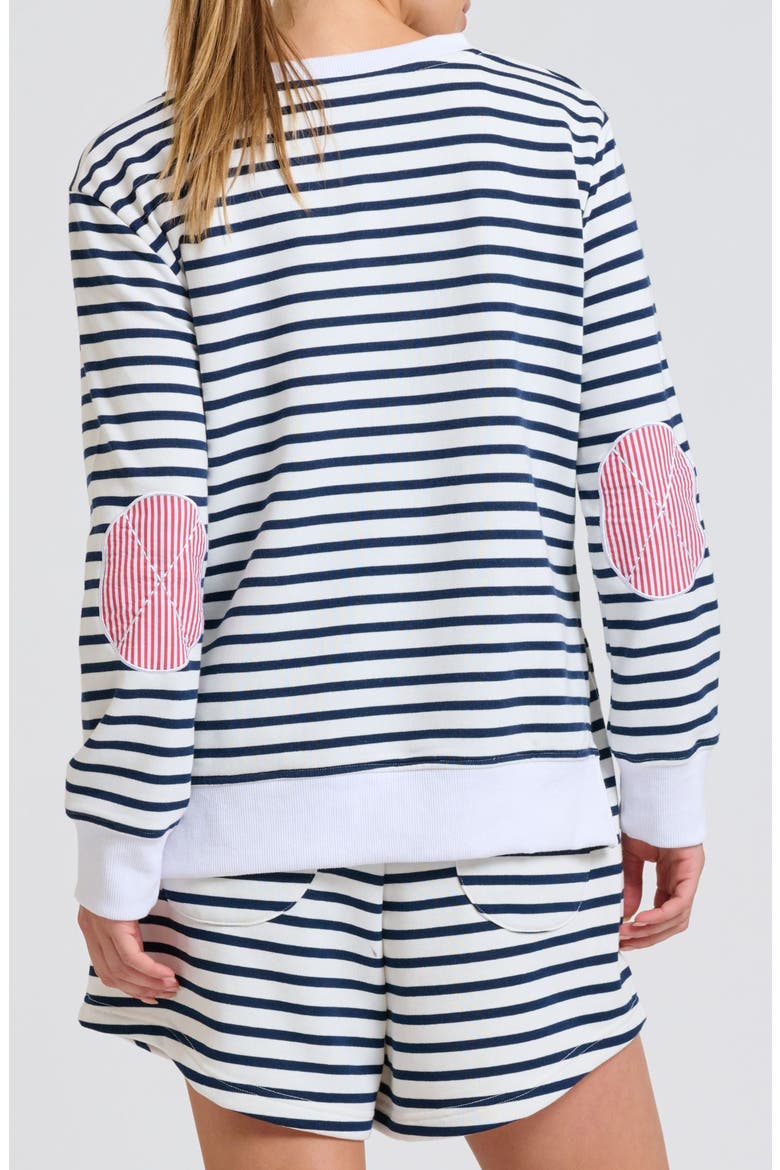 Zipside Nautical Anchor Sweatshirt, Alternate, color, WHITE FRENCH NAVY STRIPE