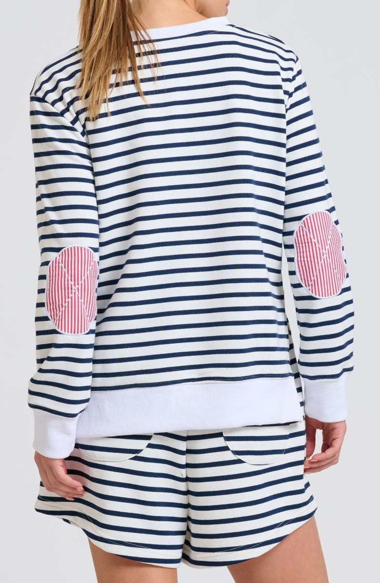 SHIRTY Zipside Nautical Anchor Sweatshirt, Alternate, color, White French Navy Stripe