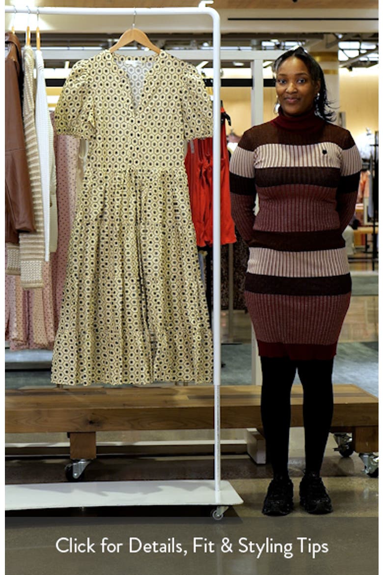 Print Puff Sleeve Midi Dress video