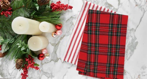C & F Home C&f Home 27" X 18" Arlington Plaid Lodge Cabin Everyday Holiday Christmas Woven Cotton Dish Kitchen In Red