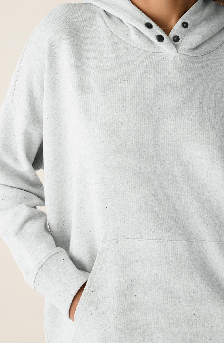 Eileen Fisher Cotton Blend Tunic Hoodie, Alternate, color, Dark Pearl Heather