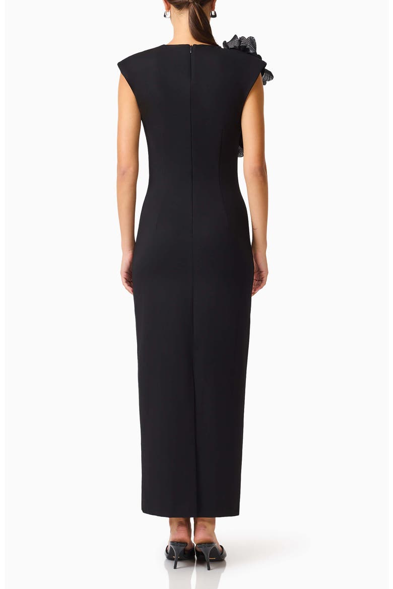 Zahara Floral Sleeveless Gown, Alternate, color, BLACK/ BLACK