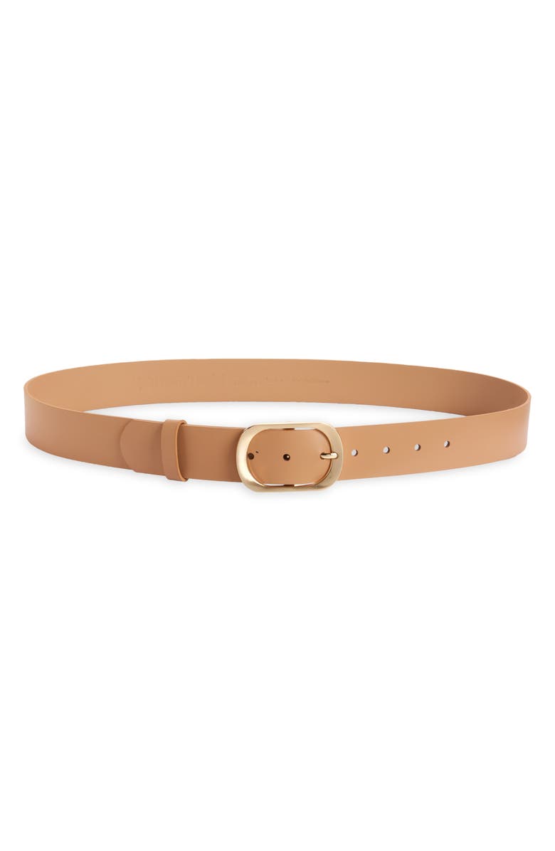 Nordstrom Oval Buckle Leather Belt, Main, color, Tan