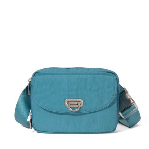 Baggallini Coastal Flip Lock Sling Bag In Seaside Blue