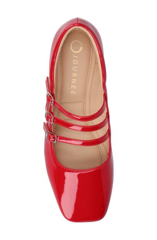 Shop Journee Collection Darlin Multi Strap Mary Jane Flat In Patent/red