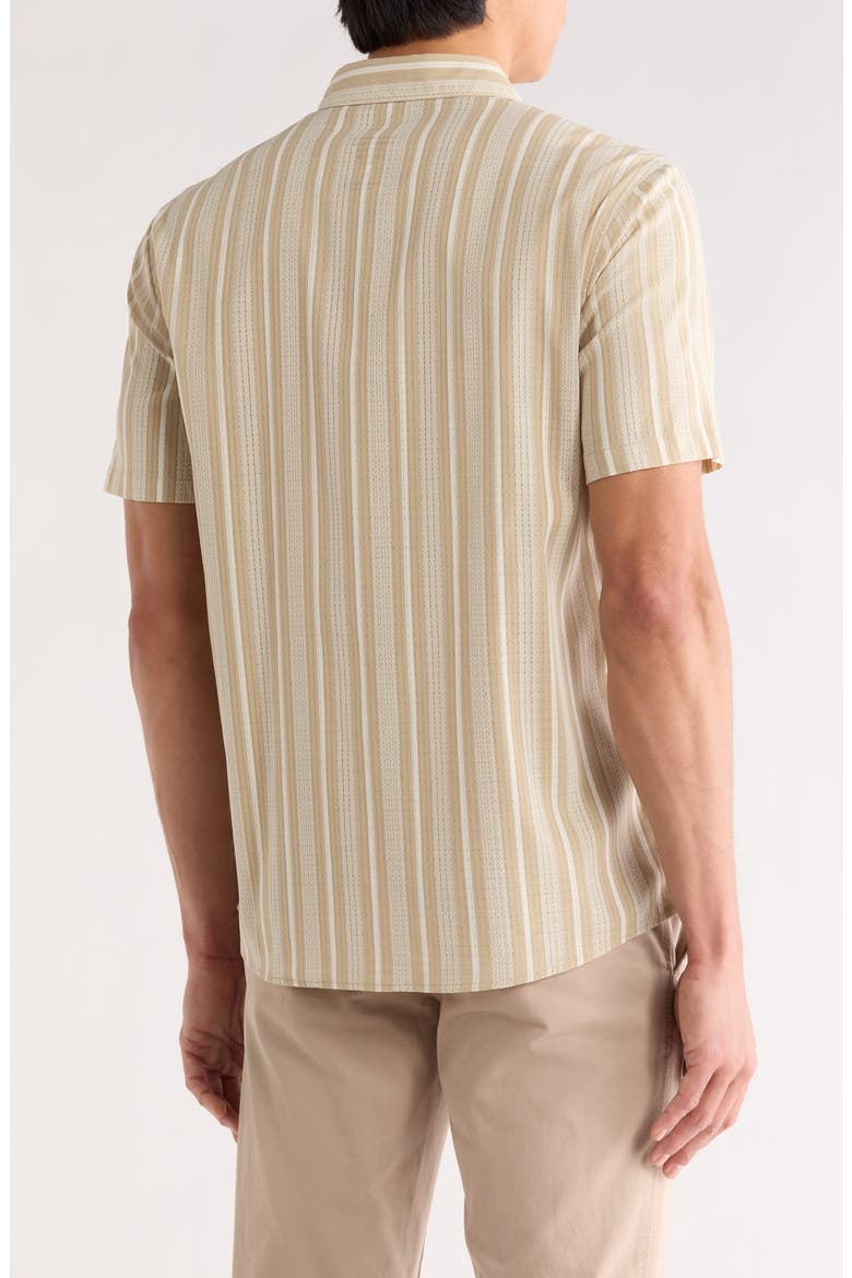 Bless Up Short Sleeve Button-Up Shirt, Alternate, color, BEIGE STRIPE