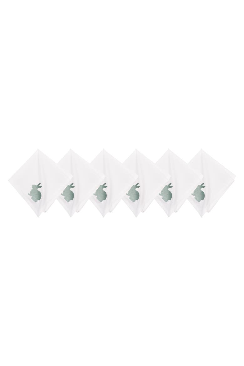 Spring Greens Bunny Napkin Set of 6, Main, color, Blue