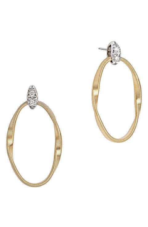 Marrakech Onde 18K Yellow Gold & Diamond Link Stud Earrings