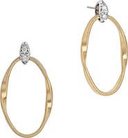Marco Bicego Marrakech Onde 18K Yellow Gold & Diamond Link Stud Earrings
