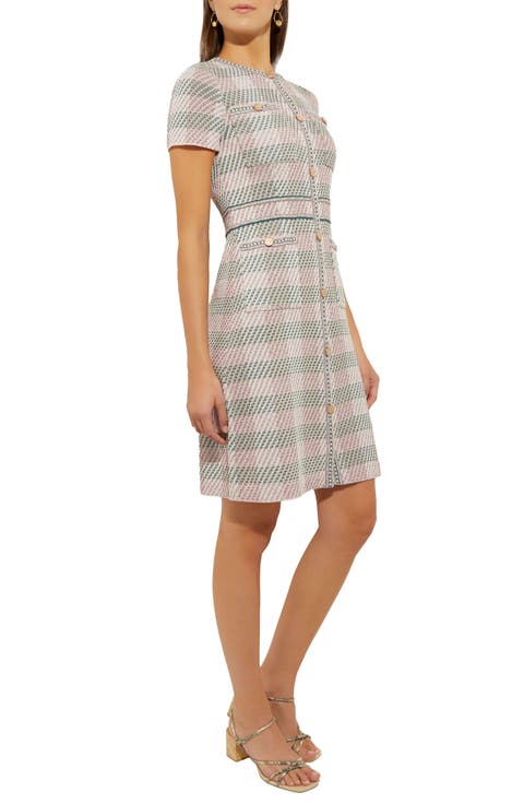 Bold Plaid Knit Sheath Dress