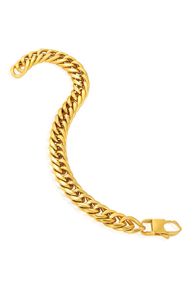 Mens' 11.5mm Curb Link Chain Bracelet, Alternate, color, GOLD