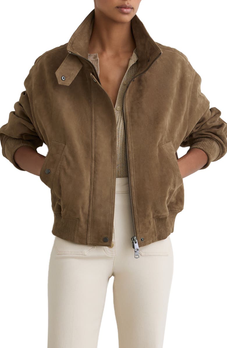 Reiss Cara Suede Jacket, Main, color, 