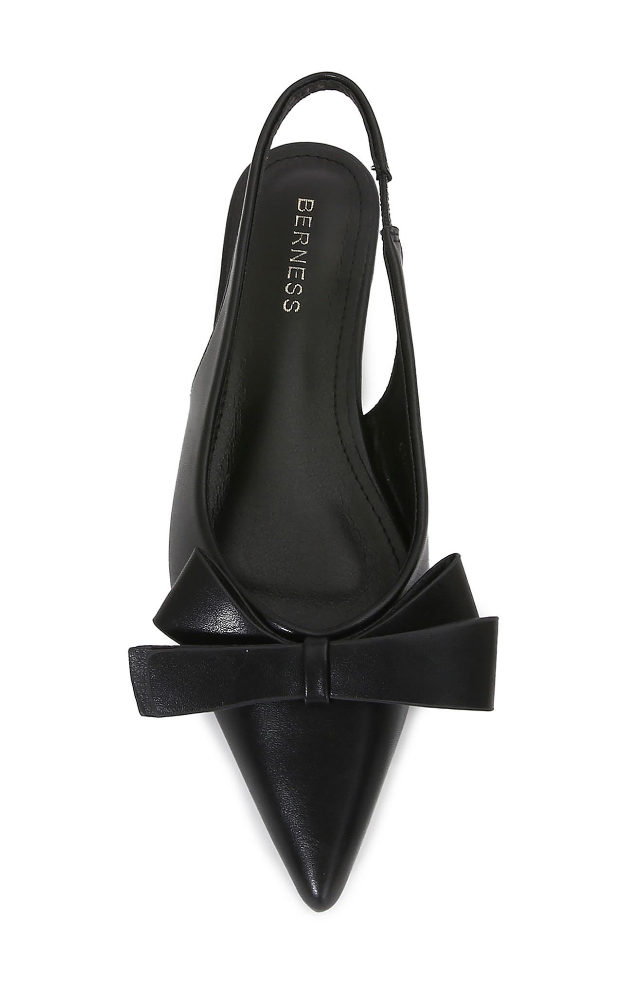 BERNESS Cinnamon Bow Slingback Flat, Alternate, color, Black