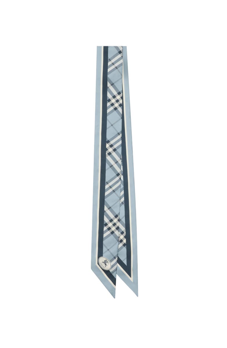 Burberry Skinny Check Silk Scarf, Main, color, Bank Blue