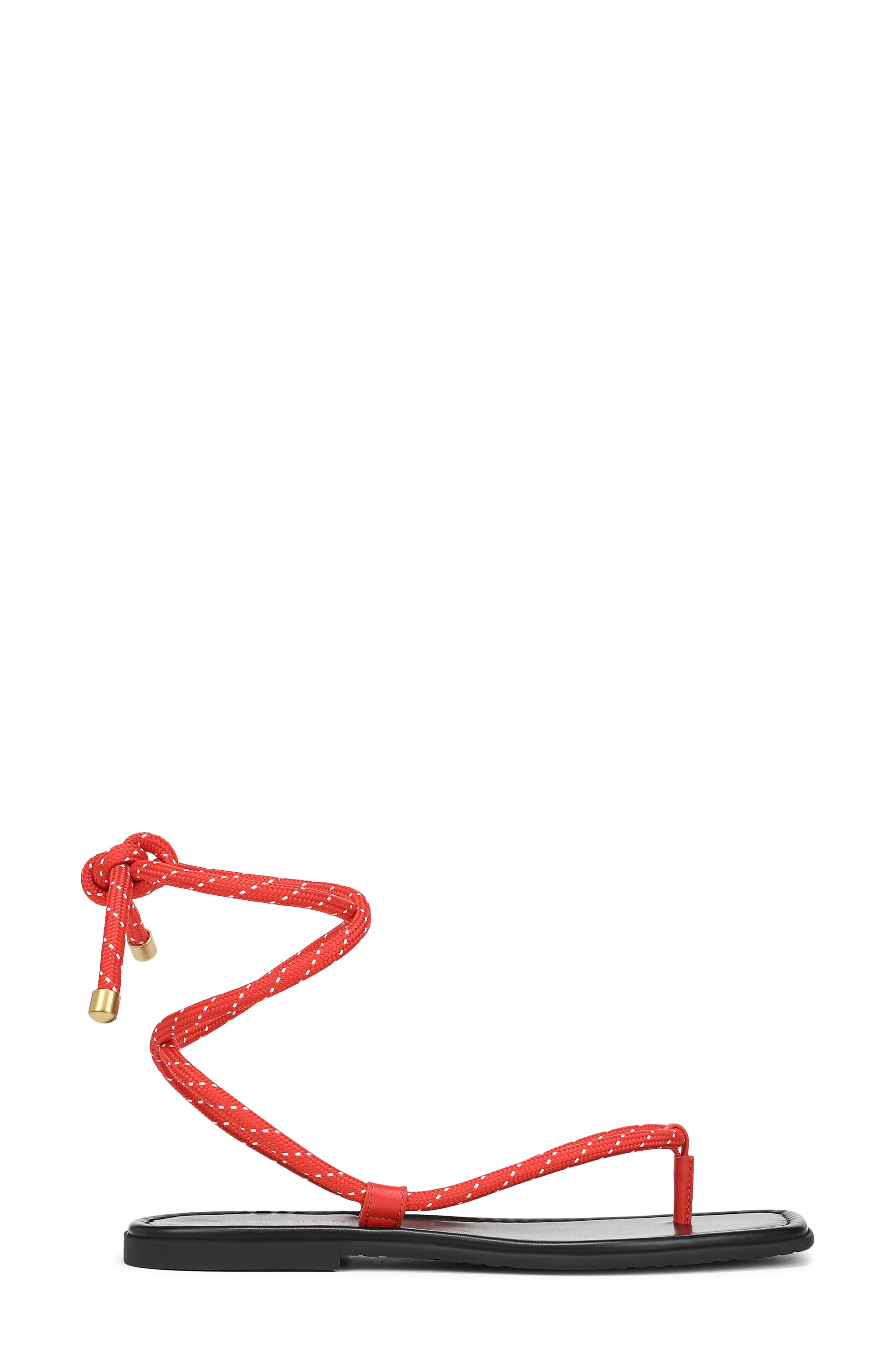 Carmina Ankle Wrap Sandal, Alternate, color, FLAME RED