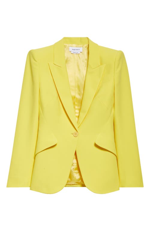 Alexander Mcqueen Mcqueen Peaked Lapel One-button Blazer In English Weld