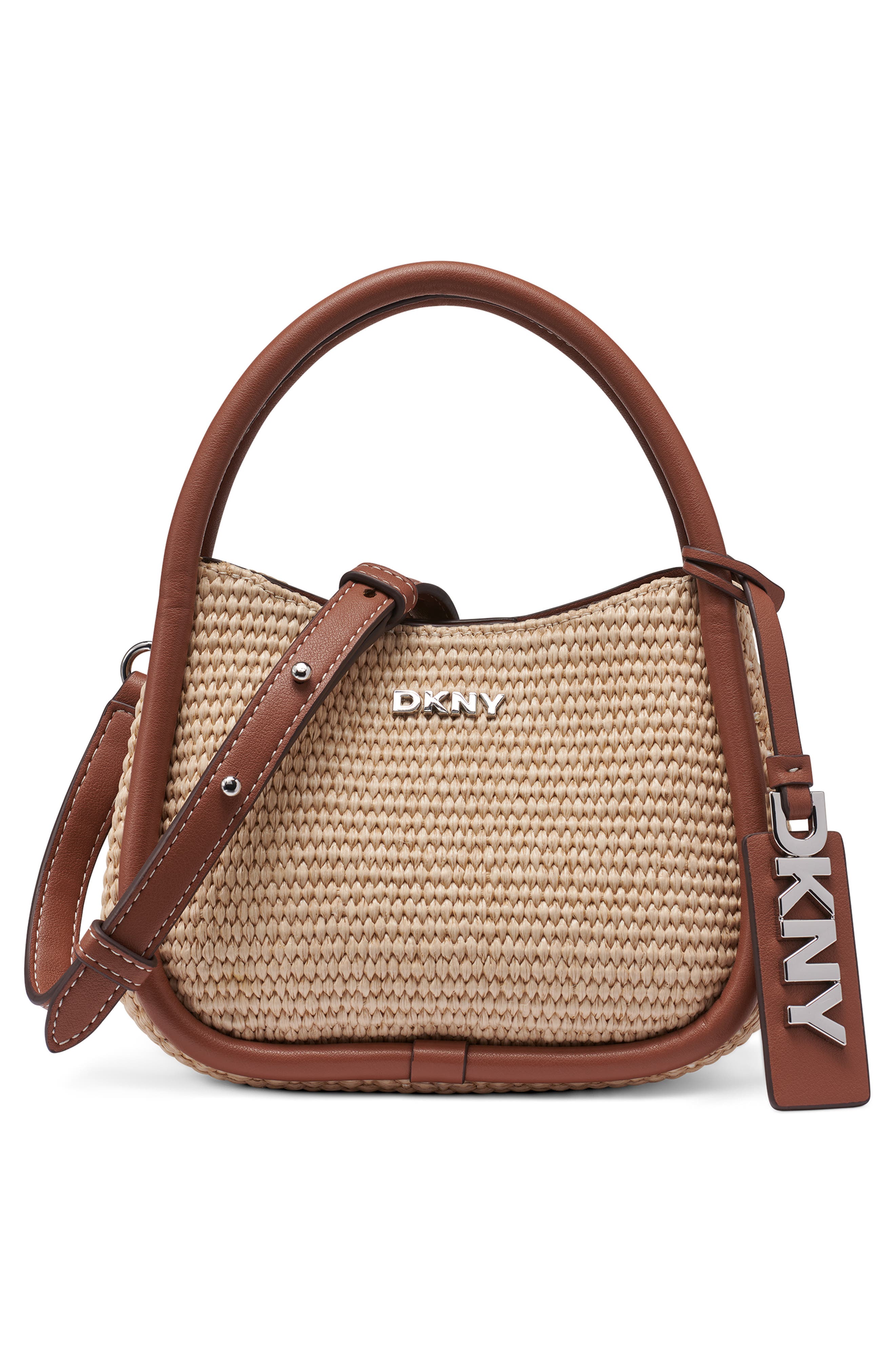 DKNY Capri Hobo Bag, Alternate, color, Natural/ Saddle
