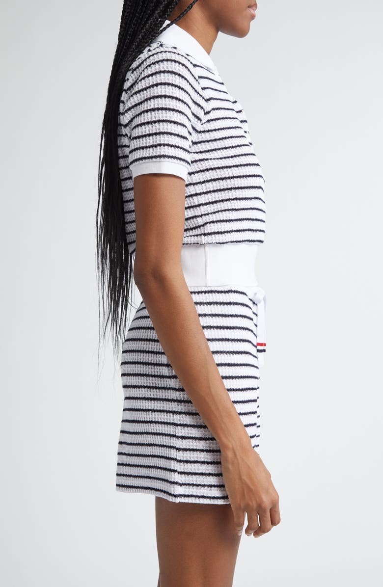 Thom Browne Stripe Cotton Knit Polo, Alternate, color,
