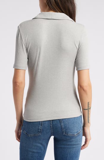 Madewell Drapey Rib Polo Top | Nordstromrack