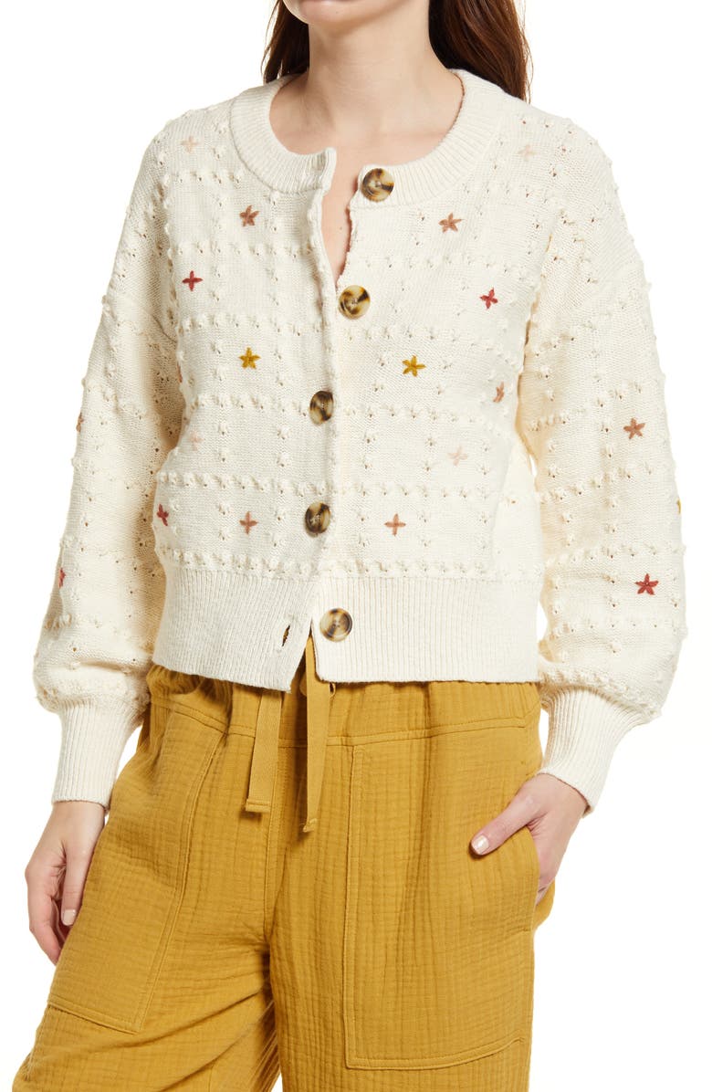 Madewell Embroidered Sandlin Cardigan Sweater, Alternate, color, 