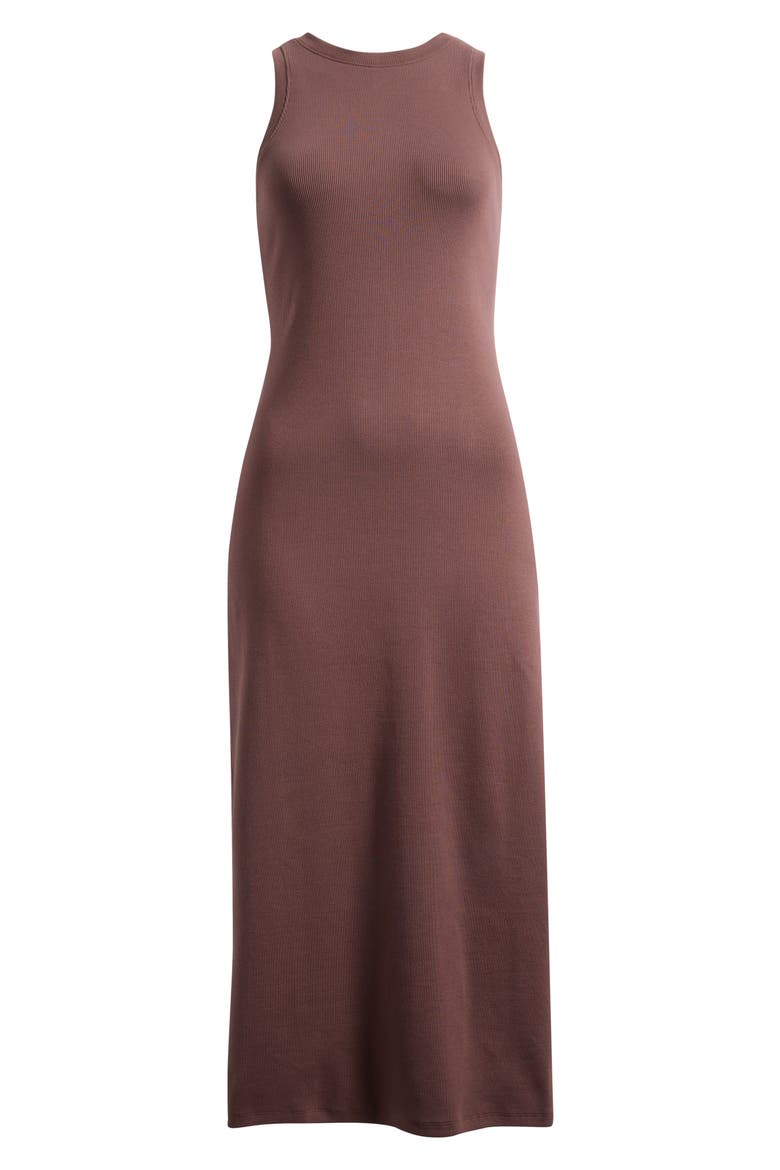 Stretch Cotton Microrib Tank Dress, Alternate, color, BROWN ROAST