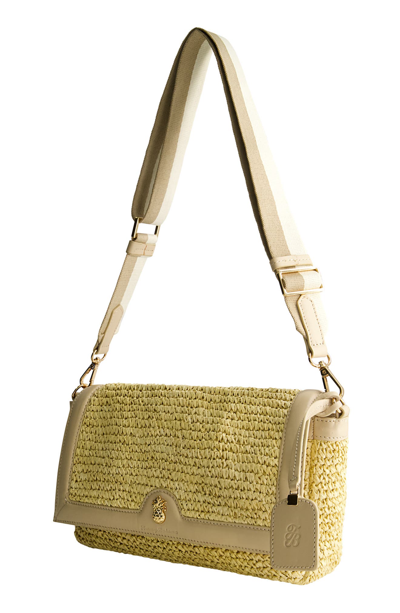 Soft Straw Long Flap Crossbody, Alternate, color, TAN