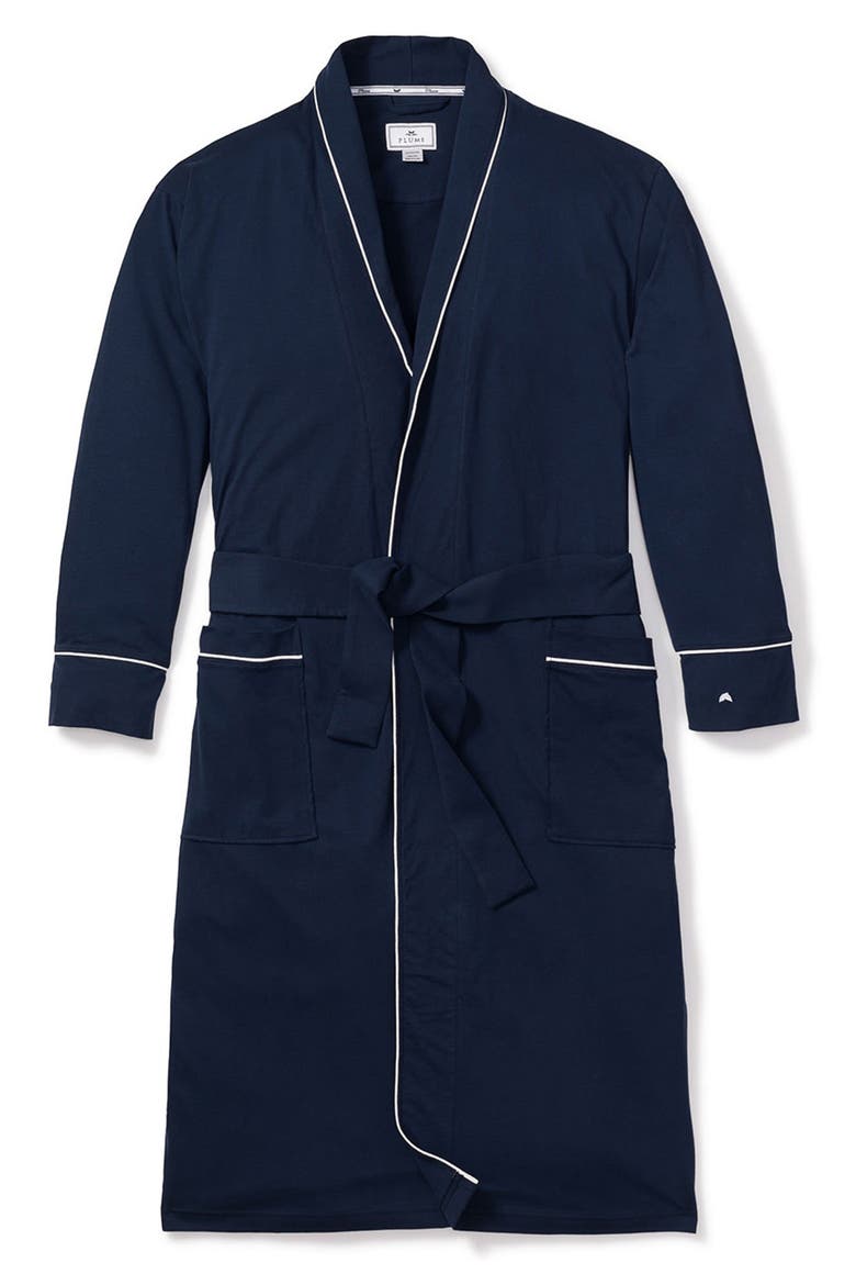 Pima Cotton Robe, Alternate, color, NAVY