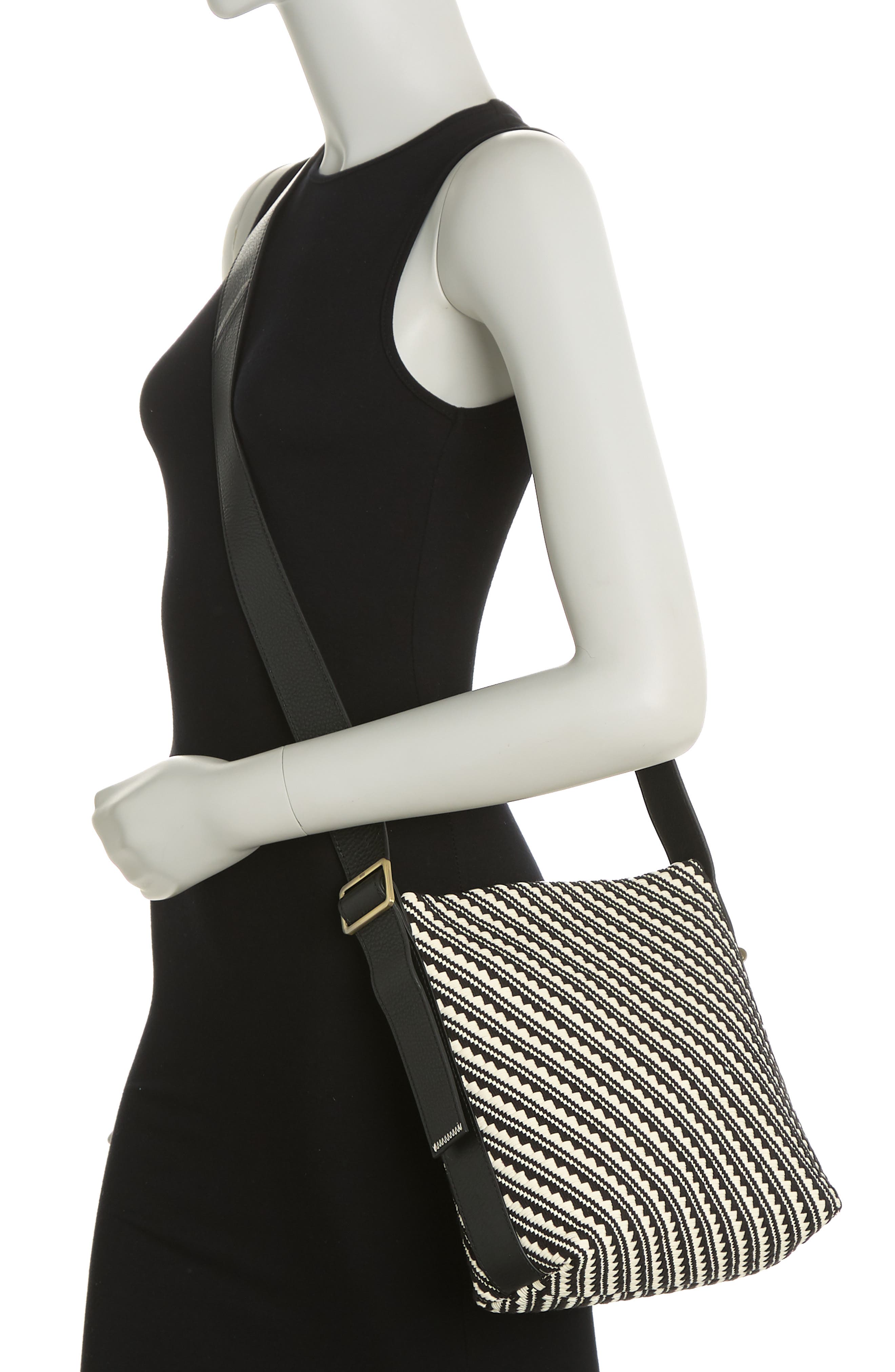 Blaze Crossbody Bag, Alternate, color, BLACK & WHITE WEAVE