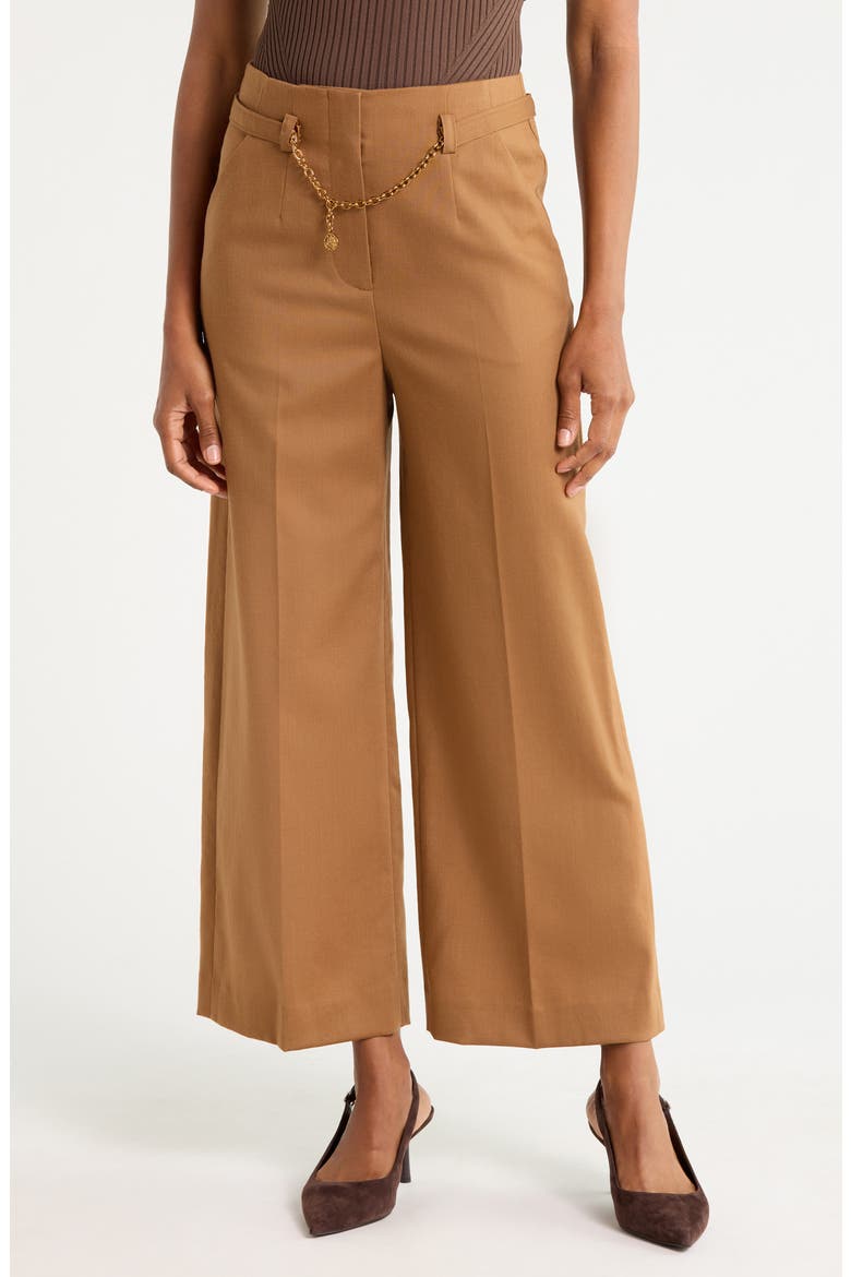 McGrath Wide Leg Pants with Belt, Main, color, DARK ACORN
