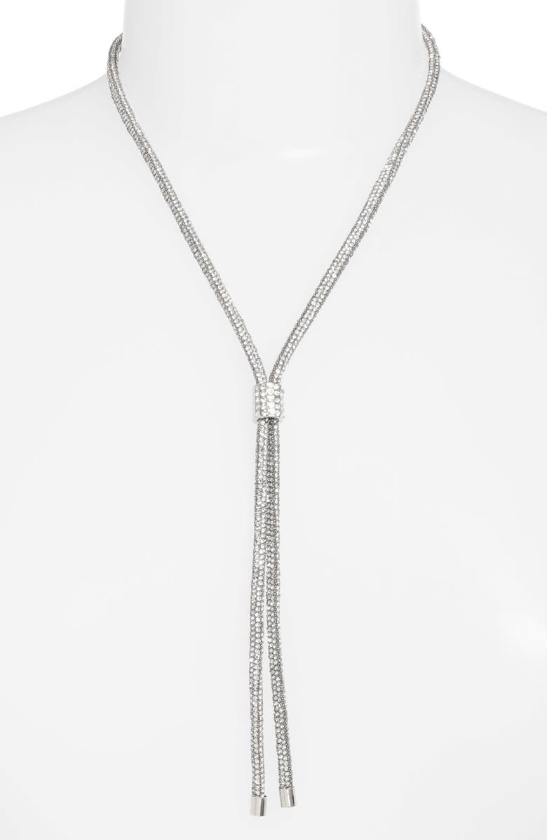 Open Edit Pavé Crystal Y-Necklace, Alternate, color, 