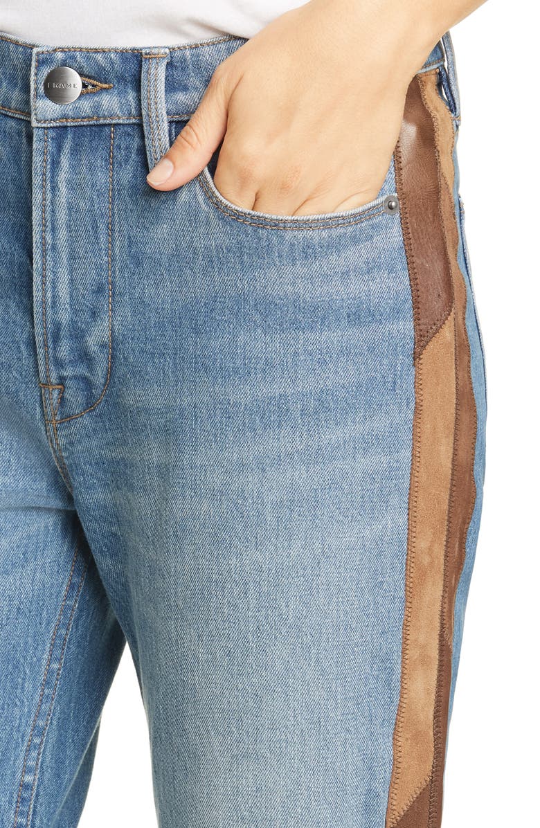 FRAME Le High Straight Side Panel Jeans, Alternate, color, 