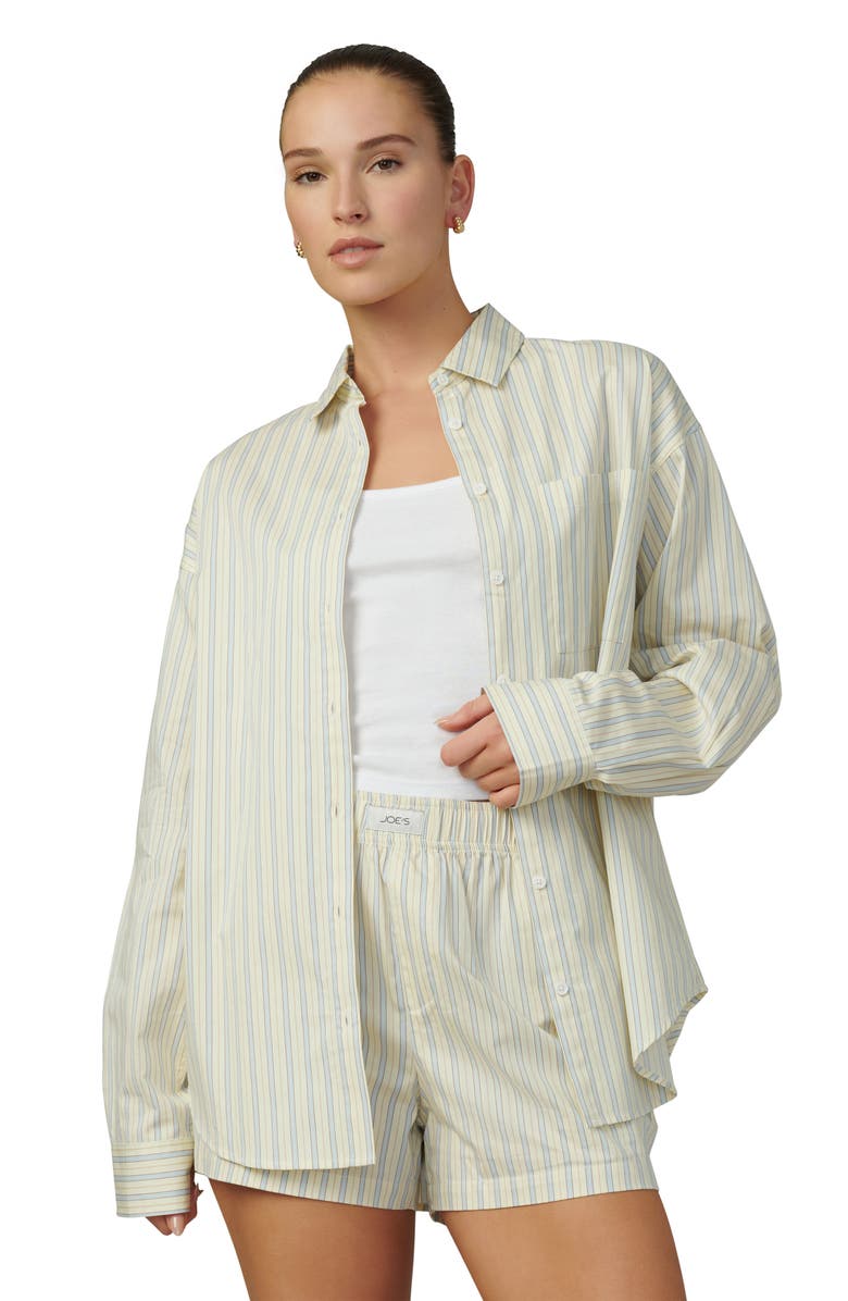 Joe's Relaxed Fit Stripe Button-Down Shirt, Alternate, color, Anise Flower Varig
